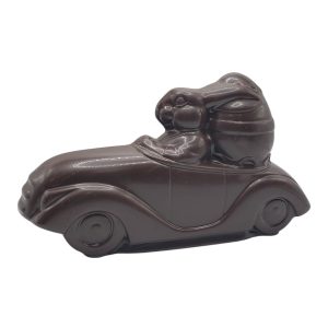 Dark Chocolate Bunny in Car