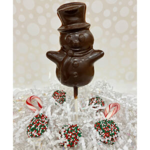 Dark Chocolate Jolly Snowman Pop | Reppert's Candy