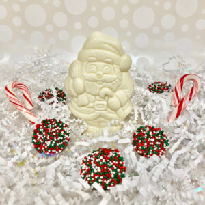 White Chocolate Short Chubby Santa | Reppert's Candy